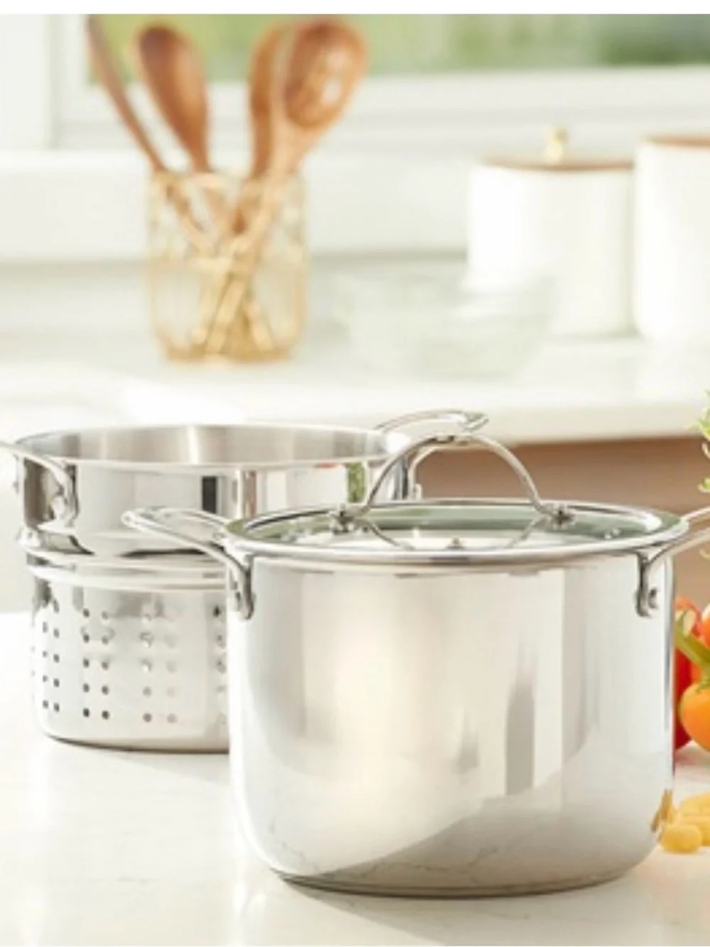 Princess House Polished Stainless Steel Steamer Pot - Silver